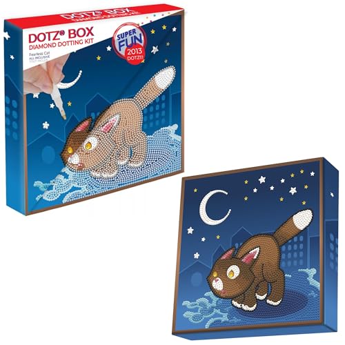 Image of DIAMOND DOTZ Fearless Cat Diamond Painting Kit, Diamond Art Craft Set