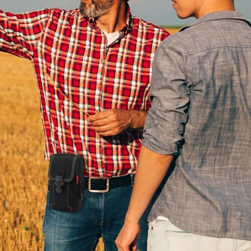 Image of GUSTAVE Belt Pouch for Men Waterproof Canvas TripleLayer Phone Holster with Secure Belt Loop for Hiking, Camping, Running, Travel, and Everyday Carry