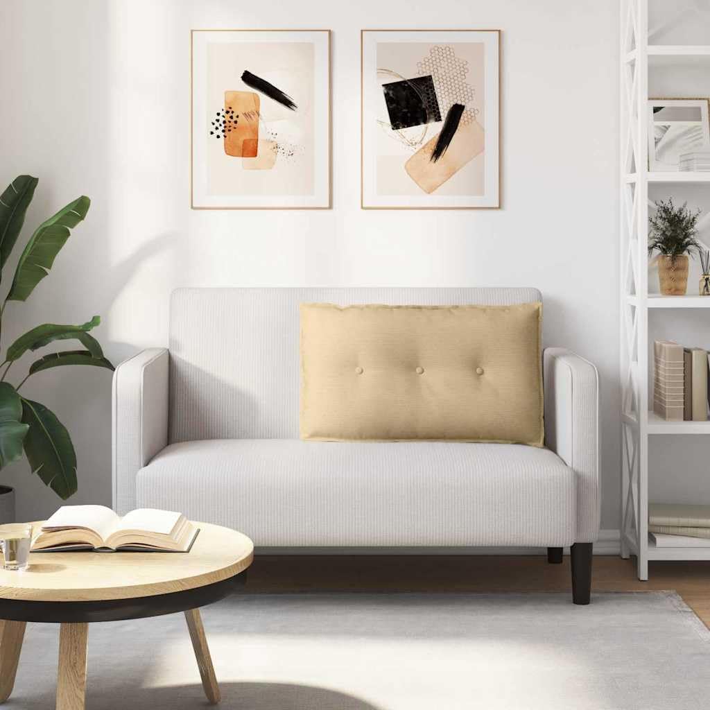 Cuscino per schienale grigio e verde, 80 x 50 cm, tessuto in velluto a coste, per divano e letto, imbottitura in poliestere durevole, per interni e soggiorno