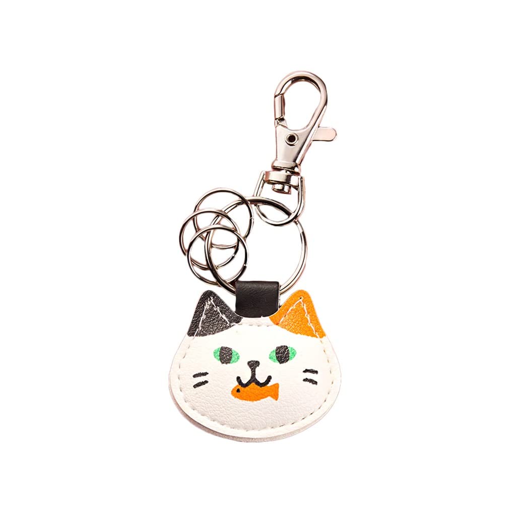 Cute Keychain Pendant Creative Car Key Chain Girl Cartoon Animals Backpack KeyRing Simple Bag Key Small Pendant Key Clip (Color : Cat, Size : F)