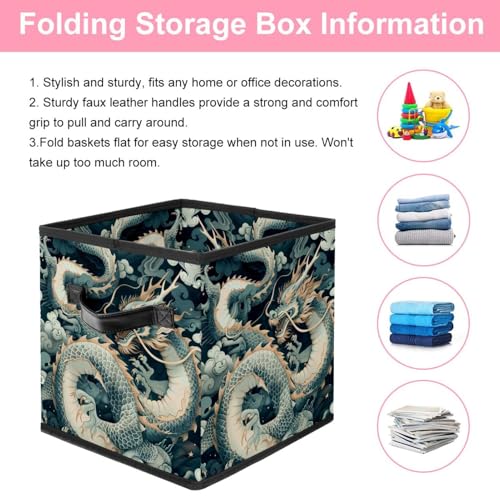 Boîte de rangement avec double poignées et structure pliable Oxford - 4