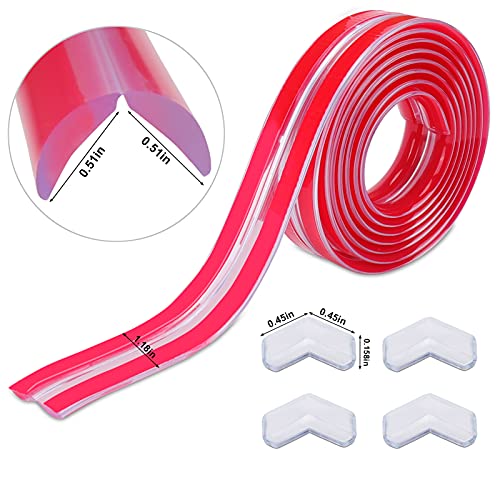 Image of Mity rain Baby Proofing Edge Protector with 4PCS Corner Guards, Clear Pre-Tape Adhesive Baby Proof Corners and Edges, Corner Protector for Desk Tables Cabinets Furniture Bumpers (6.6ft)