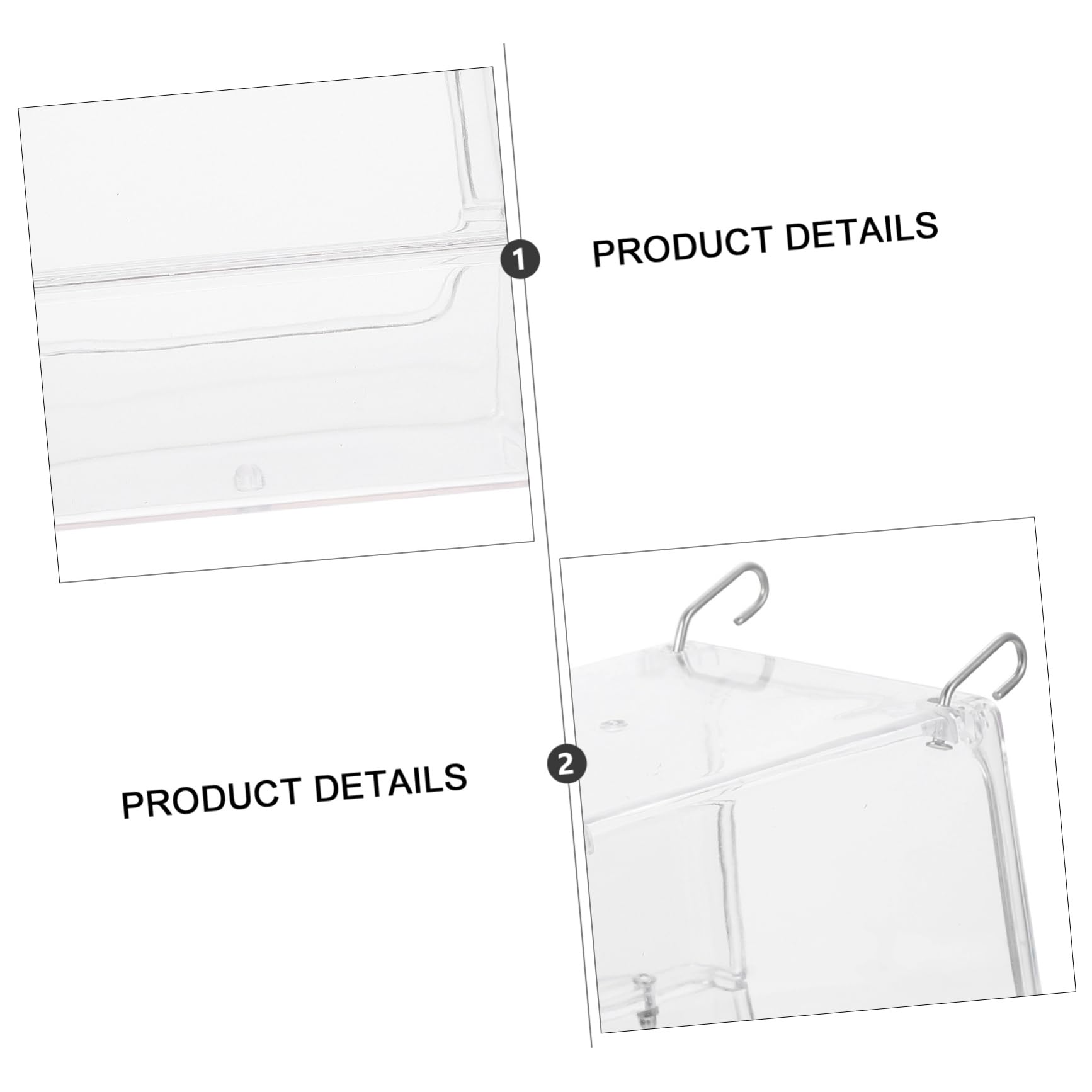 WOONEKY Cubo de Baño para Pájaros en Jaula, Bañera Colgante Acrílica para Aves Pequeñas, Baño Higiénico y Duradero