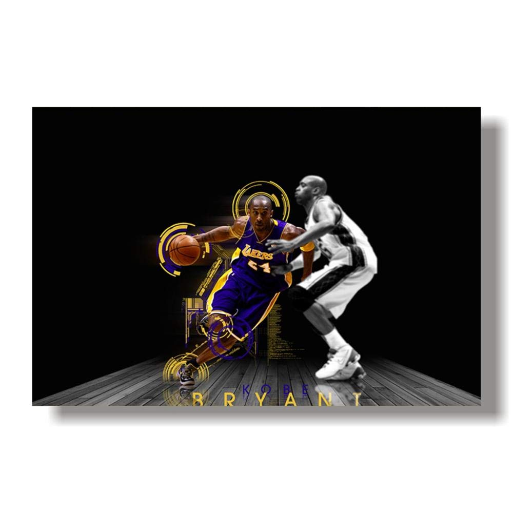 Mengyun Store Kobe Bryant Poster Wall Art Canvas Painting Print Nordic Basketball Player Wall Pictures For Boys Bedroom No Frame B277(50X70Cm)
