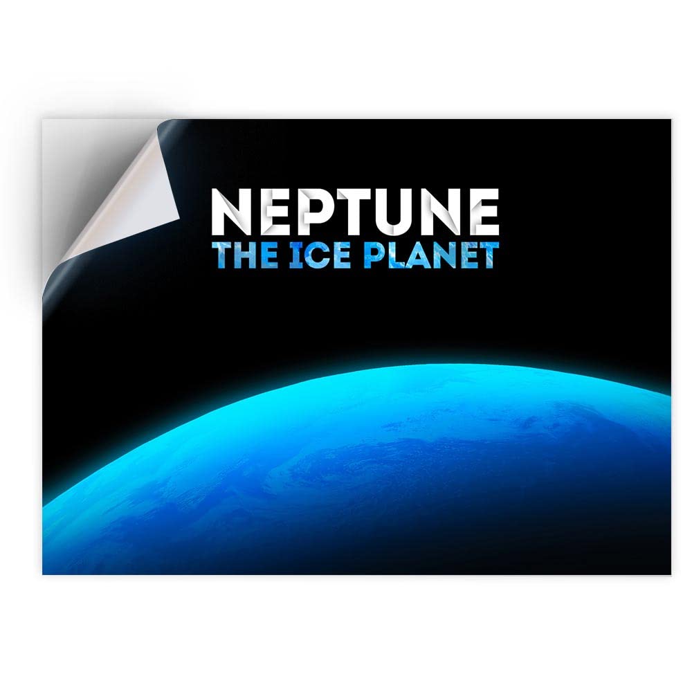 1 x Vinyl Sticker A4 - Rectangle Shape 21x29,7cm Neptune The Ice Planet Solar System Vertical (Portrait) Art Print Decal Laptop Tablet Luggage Car Wall Fridge Door Sticker #63214