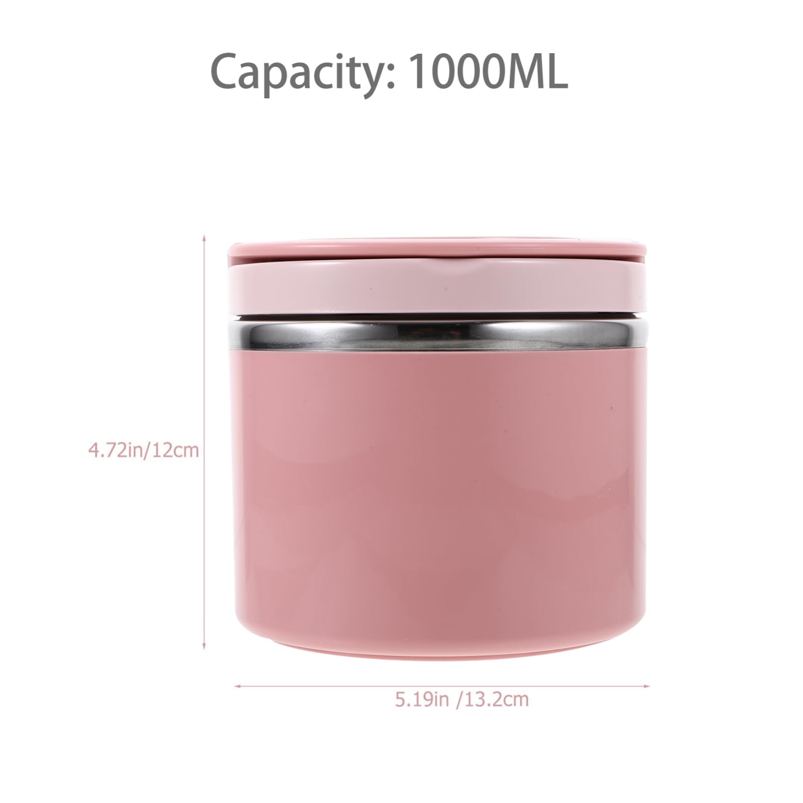 Contenitore Portamerenda Portatile e Resistente in Acciaio Inossidabile per Alimenti da 1000ml Coperchio Ermetico Manico Antiscivolo per Colazione e Cena