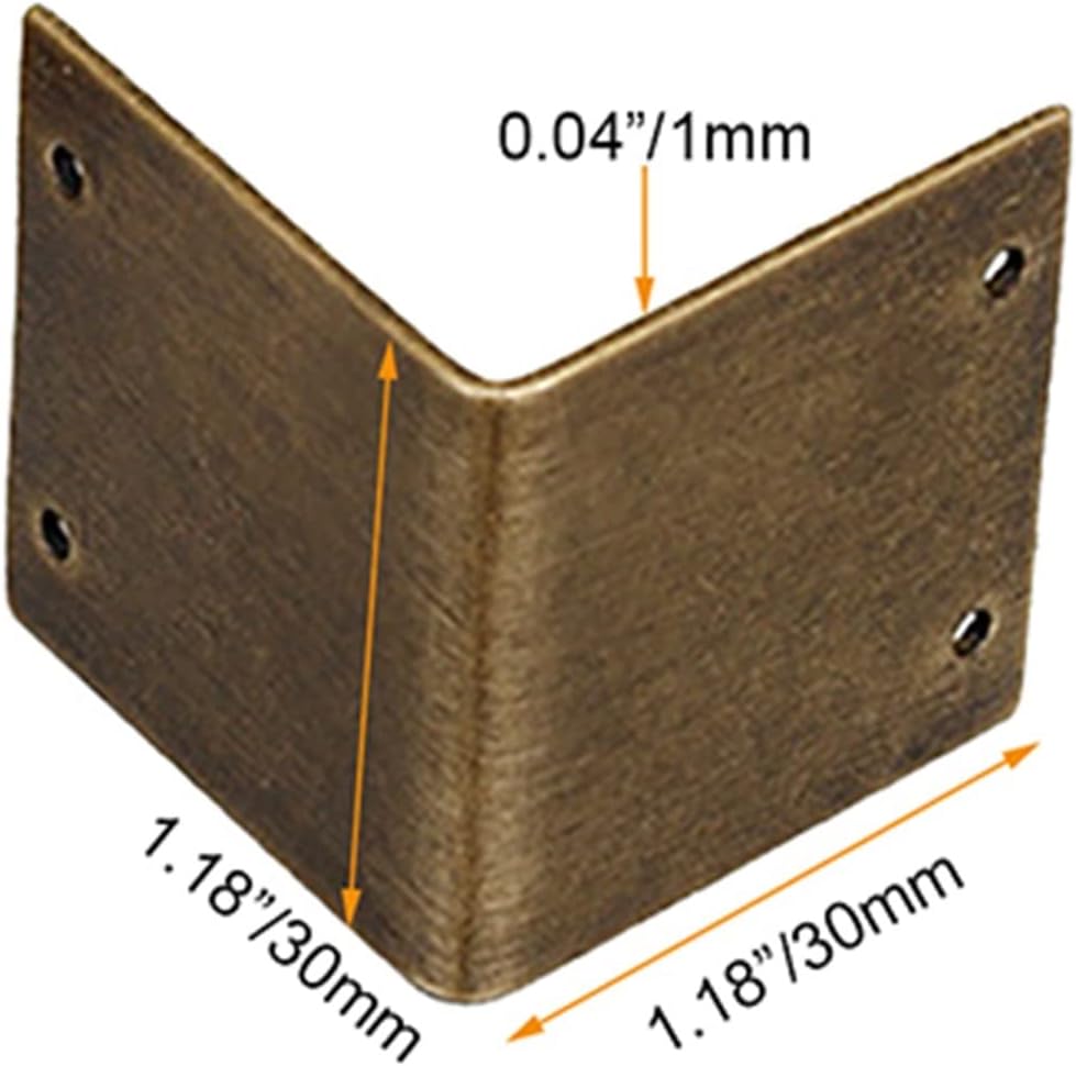 Angle Code, Brass 90 Degree Right Angle Corner Protector Corner Code Antique Edge Cover Hardware Brackets (Size : 30MM)