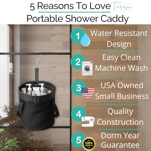 Quick-Dry-Mesh-Shower-Caddy-for-College-Dorms--Lightweight-Shower-Caddy-Mesh-with-Drawstring-Top-Breathable-Mesh-Bottom-and-Multiple-Pockets-with-Zippers-for-Cruise-Essentials-for-Shower-Black