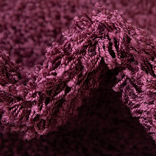 Unique Loom Solid Shag Collection Area Rug (6' 1" X 9', Eggplant Purple) #TOP6