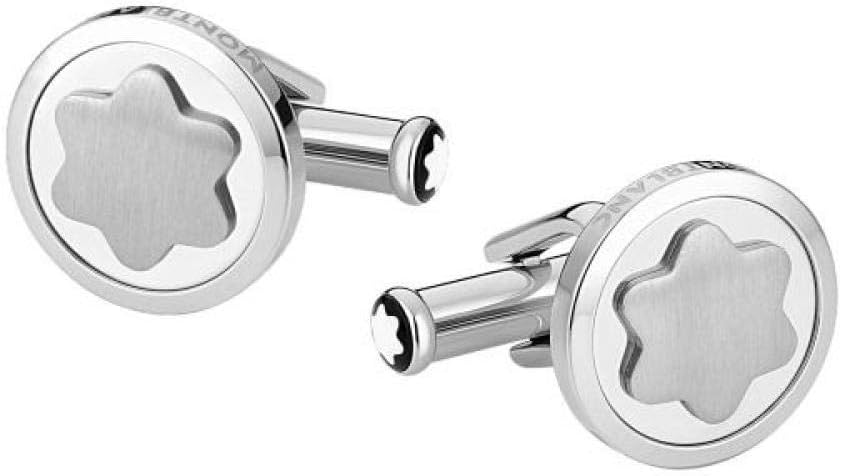 Montblanc Star Snowcap Stainless Steel Round Men's Cufflinks 116660