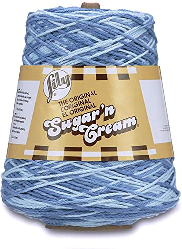 Image of Lily Sugar N Cream Cones Faded Denim Yarn - 1 Pack of 14oz /400g - Cotton - #4 Medium - 706 Yards - Knitting /Crochet