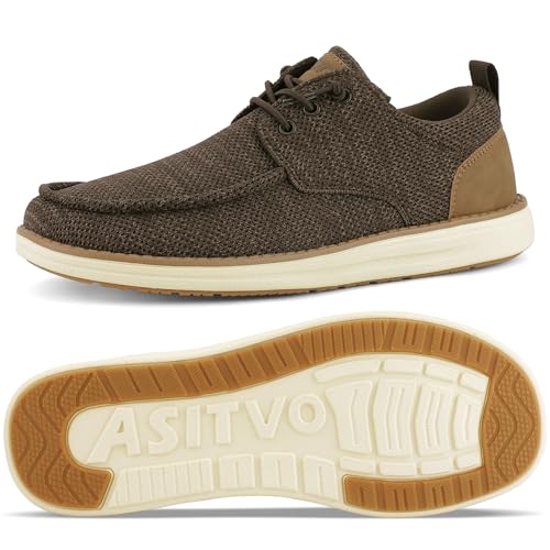 Image of ASITVO Wide Loafers for Men Dress Casual Boat Slip on Walking Shoes Large
