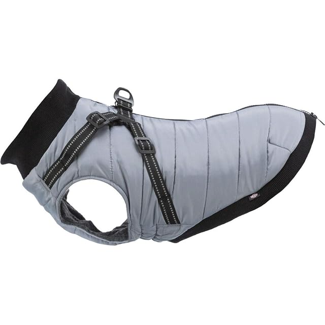 TRIXIE Abrigo Pontis con arnés, S 33 cm, Gris
