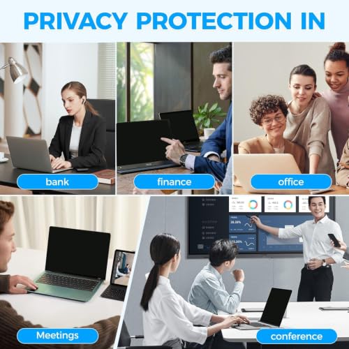 Image of 2Pack Magnetic Laptop Privacy Screen Filter 16 inch for 16:10 Widescreen Computer Monitor, Removable Anti Blue Light Privacy Shield, Anti-Glare Protector