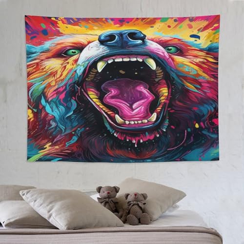 Tapisserie ours PAZZK décorative 150x200 pour tenture murale de chambre