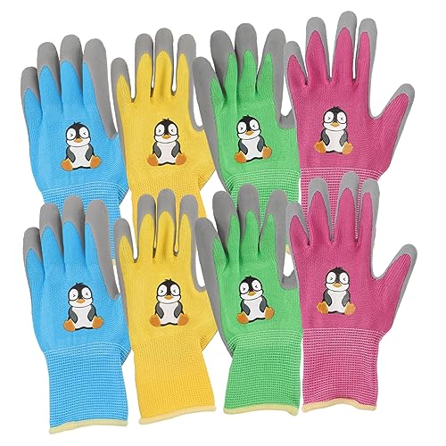Abaodam 4 Pairs Gardening Gloves Durable Protective Gloves for Outdoor Sports Gardening and Planting Comfortable and Flexible Design