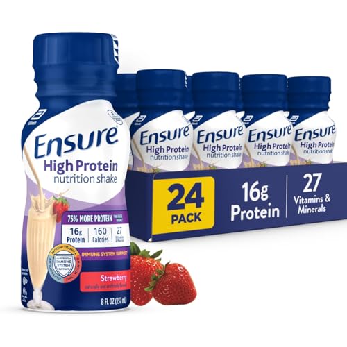Ensure High Protein Strawberry Nutrition Shake, Ready to Drink, 16g