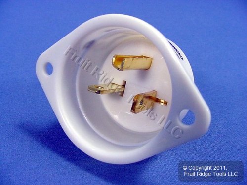 20A Flanged Inlet Receptacle 125VAC 5-20R WH