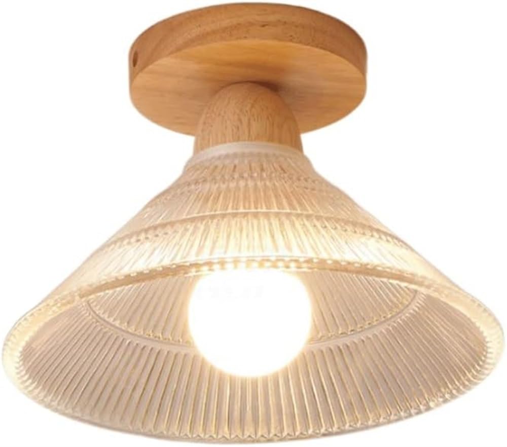 TONFON Corridor Aisle Glass Ceiling Lamp Flush Mount Porch Ceiling Light E27 Base Ceiling Light Fixture for Living Room Bedroom Dining Room Kitchen Hallway Entry Foyer Pendant Lamp (Color : D)