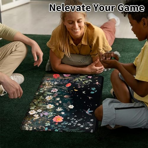 Image of Card Mat for MTG & TCG Playmat,Flowers Grass and Birds