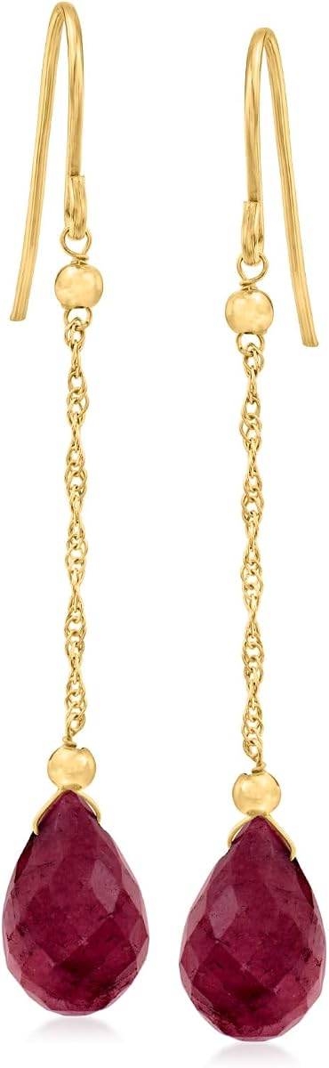 Ross-Simons 10K Gemstone Teardrop Drop Earring