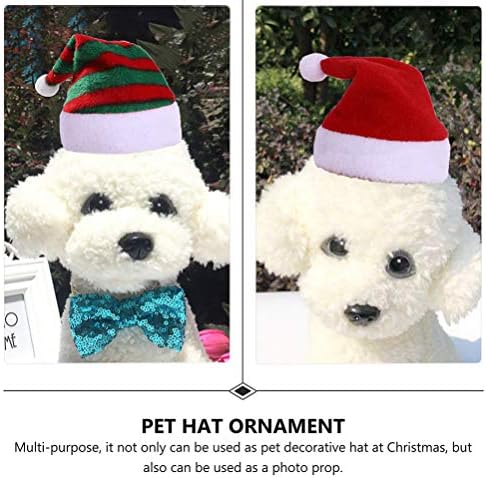 KESYOO 2pcs Pet Christmas Hat Dog Xmas Scarf Cat Christmas Costume Santa Costume Photo Props for Christmas Kitten Rabbit Hamster Guinea Pig Pet