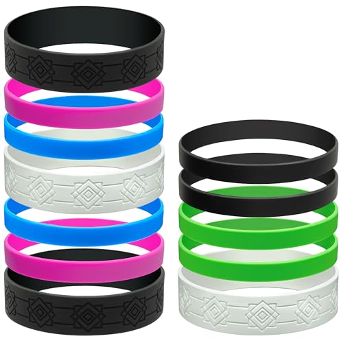 Colorful Water Bottle Grip Kit - CANDY BANDS: Large - 12 Silicone Bands for Superior Grip Style & Protection - Arrange Them Your Own Way.