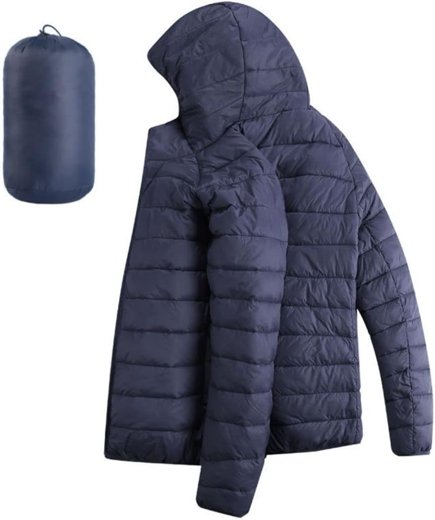 Kinkia Men's Lightweight Puffer Jacket Ultra Soft Warm Waterproof Quilted Hooded Outwear Coat - Image 6