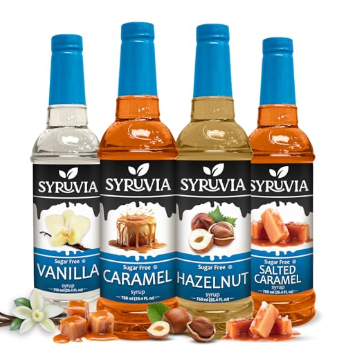 Syruvia Sugar-Free Coffee Syrup Variety Pack 4 Flavors