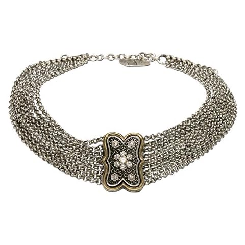 Trachtenkette Tradition - Damen Dirndlkette, Trachten-Collier, nostalgische Kropfkette für die Trachtenbluse und Lederhose, Dirndl-Schmuck fürs Oktoberfest , Trachtenschmuck (antik-gold-farben) Cover