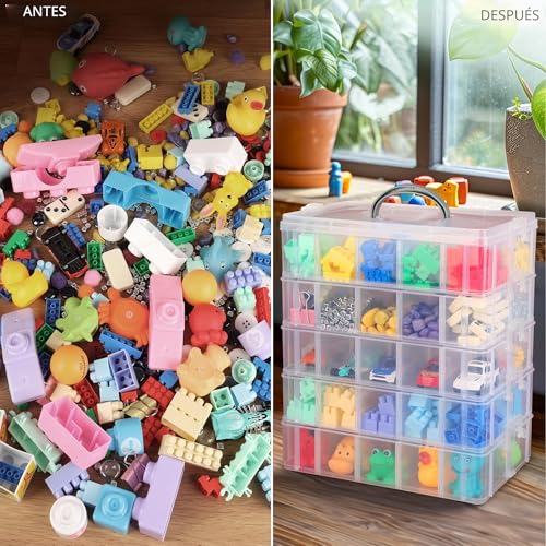 Caja organizadora plástico de 50 compartimentos ajustables BELLE VOUS de cinco niveles 5