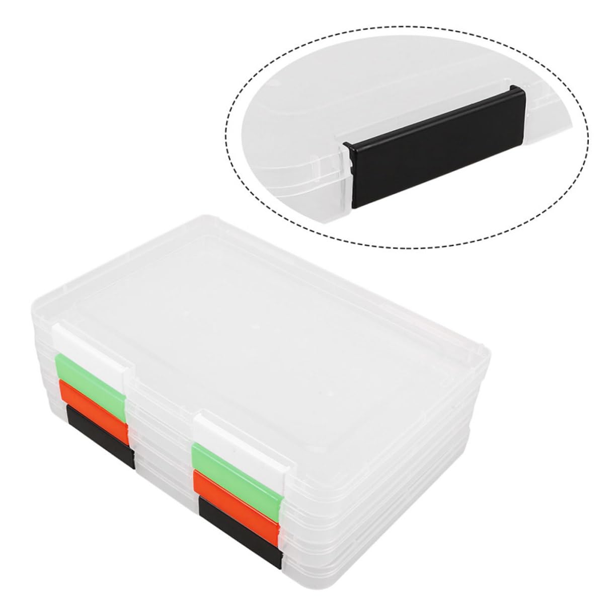 Gadpiparty Lot De 4 Boîtes De Rangement Pour Papier A4 Porte-Papiers Porte-Documents Portable Boîtes De Classement Avec Couvercles Étui De Projet Portable Porte-Documents Organisateur