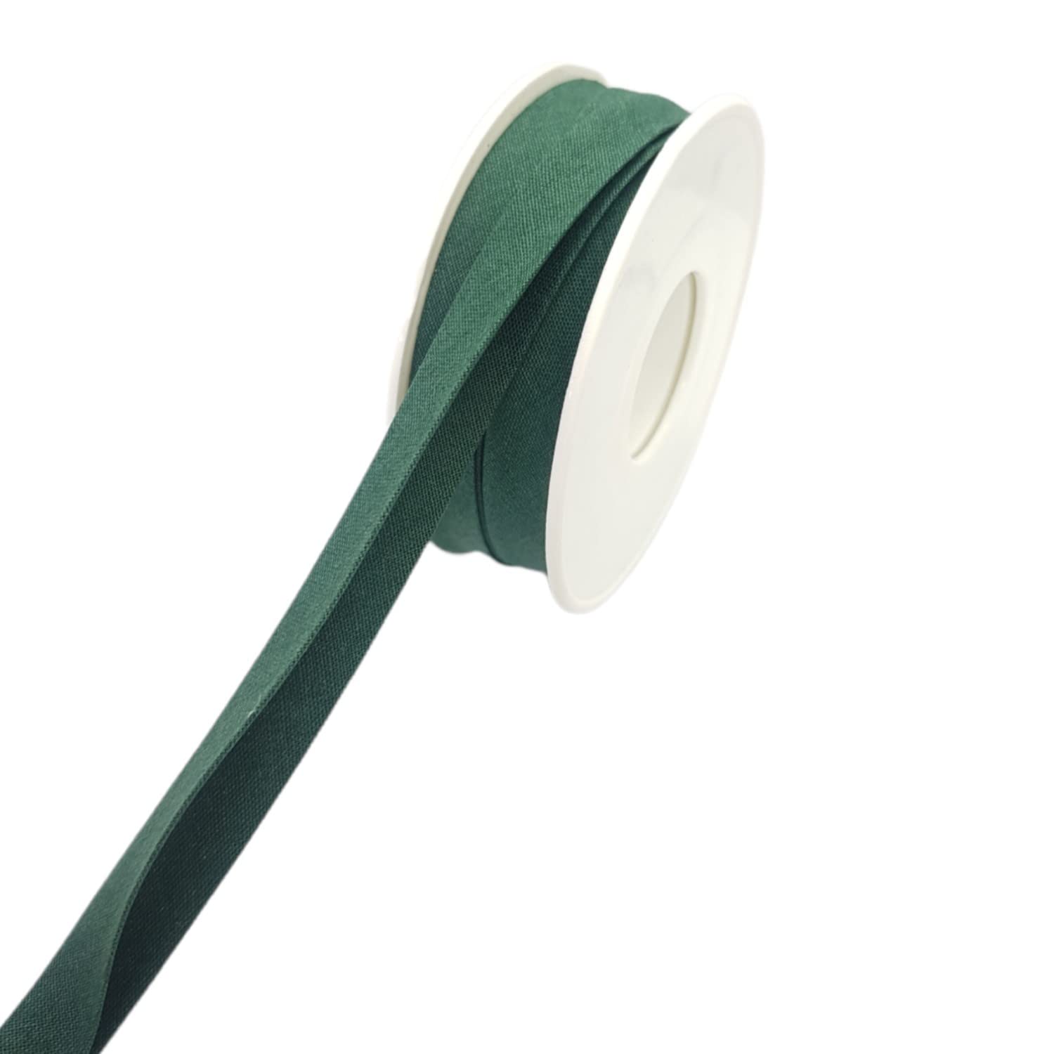 Hobby Trendy 100% Cotton Bias Binding Tape (Double Fold) 10mm (3/8") (5meters- 5.46yards) for Sewing, Seaming, Binding, Hemming, Piping, Quilting (69 Bottle Green)