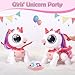 SPRSHY Remote Control Unicorn for Kids - Battery Operated Electronic Pink Pegasus Comes with Music Christmas Birthday Prehistoric Creatures for 3 4 5 6 7 8 Years Children