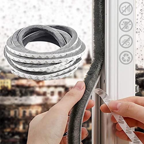Image of Wool 5-Meter, Window Sealing Strips, Weather Stripping for Door Weatherproof, Soundproof, Windproof, D7Ustproof Door Window Frame Seal Brush Strip, Window Door Seal Strip