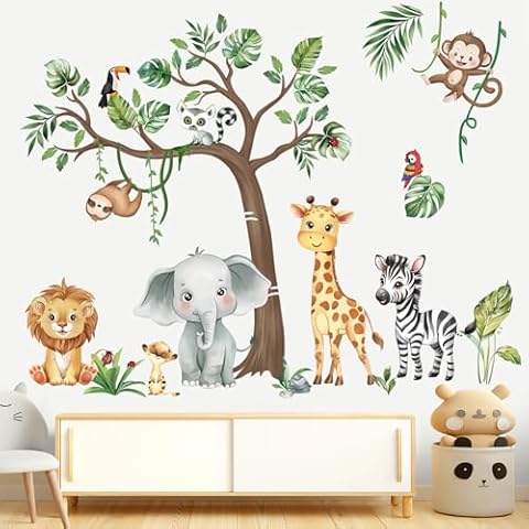 Autocollants Muraux Animaux de la Jungle - Decalmile Cover