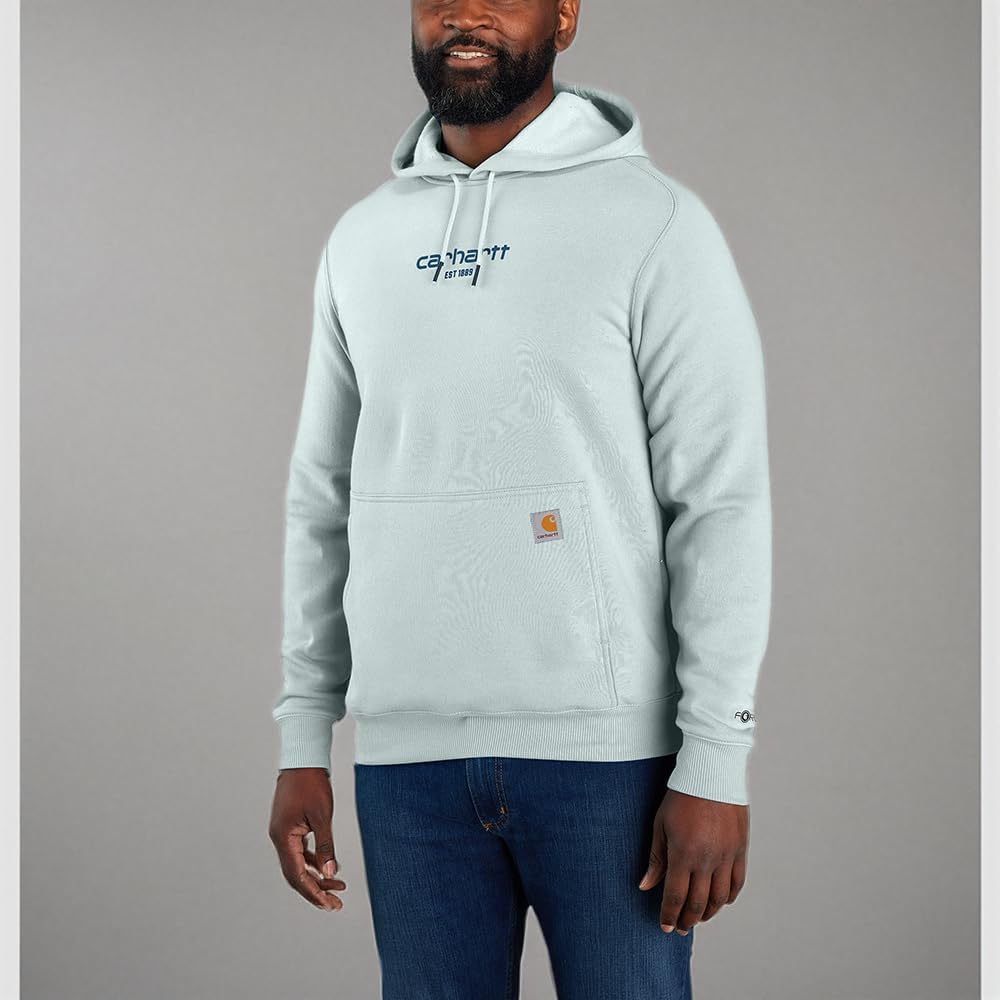 Carhartt Męska bluza Force Relaxed Fit Lekka bluza z grafiką z logo, Kropla rosy, L wysoki
