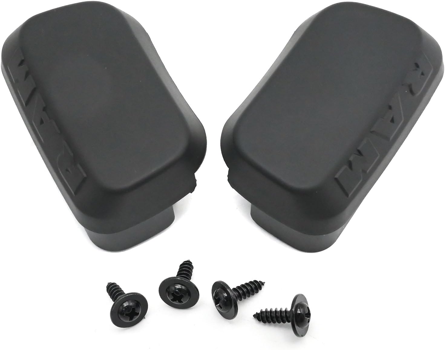 68193113AA 2 Pcs Running Board End Cap Side Step Replacement for Dodge RAM 1500 2500 3500 4500 5500 Crew Cab 2011-2022 Only, Black Side Step End Cover image 2