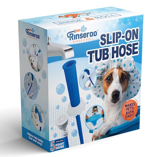 image for Rinseroo Slip-On Bathtub Faucet Sprayer Attachment. Ultra-Flex Dog Sho
