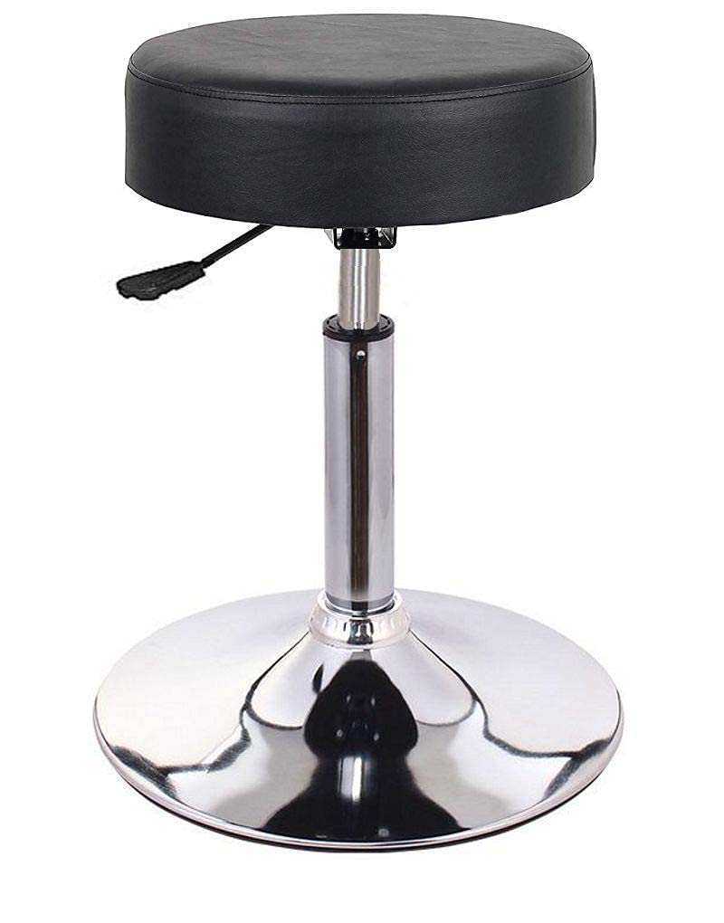 Amazon Brand - Umi Round Faux Leather Height Adjustable Swivel Cushioned SPA Salon Short Massage Small Stool Chair Without Backrest for Hair Dressing, Medical, Nail Beauty in Black Color-image-42