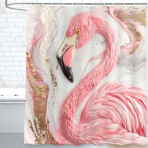 Cromcu FLAMINGOSC04032202 Flamingo Shower Curtain For Bathroom Flamingo Shower Curtain Set cover