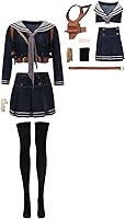Vista 1 de Disfraz de muñeca para mujer, vestido de uniforme escolar para Halloween, trajes de cosplay con calcetines