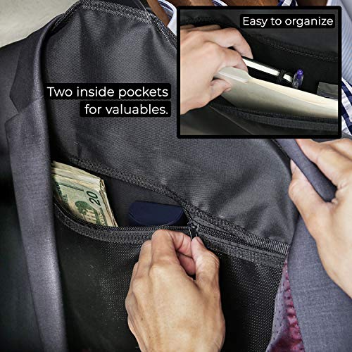 Diversion Hanger Fireproof Safe | Hidden Compartment For Valuables | Hide Personal Items For Home Or Travel | Water Resistant Secret Document Holder Zipper Pouch | Includes Small Bag & Hanger #TOP4