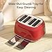 Toaster 4 Slice, Retro Stainless with 6 Bread Shade Settings,1.5''Wide Slots Toaster with Cancel/Defrost/Reheat,Dual Independent Control Panel(Red)