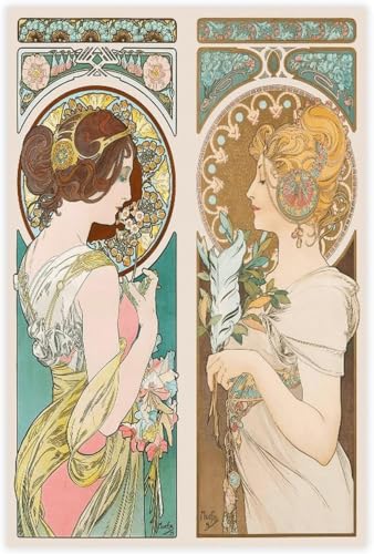 Toile Alphonse Mucha impression haut de gamme 60x80cm rétro