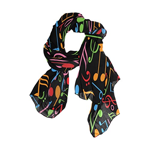 Use4 Lovely Color Music Note Chiffon Silk Long Scarf Shawl Wrap
