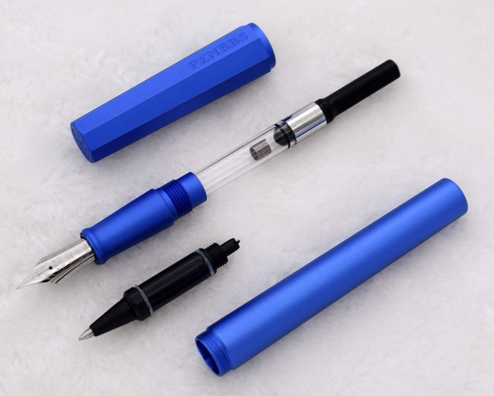 Amazon | PENBBS 350 万年筆, 青アルミニウムペン, 中字ペン先