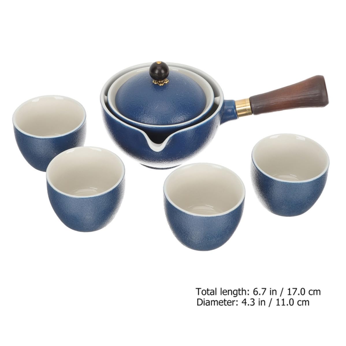 Ciieeo Keramik Teeservice mit Drehbarer Teekanne, 160ml, Chinesisch