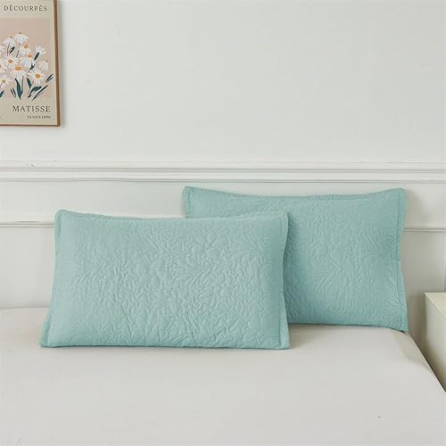 Miniatura 2 de Juego de ropa de cama azul claro, juego de edredón ultrasónico matrimonialqueen, colcha ligera (incluye 1 edredón, 2 fundas de almohada con tamaño