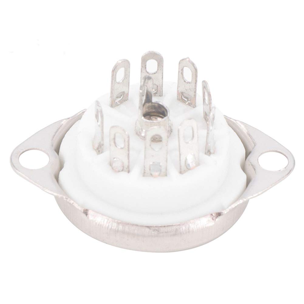 Haude 10 PièCes en CéRamique B9A Plaqué Or 9Pin Tube à Vide Prise Panneau Chassis Support pour ECC81 ECC82 ECC83 EL84 6922 Tube à Vide